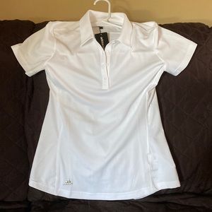 New w/tags Womens Adidas White XS polo